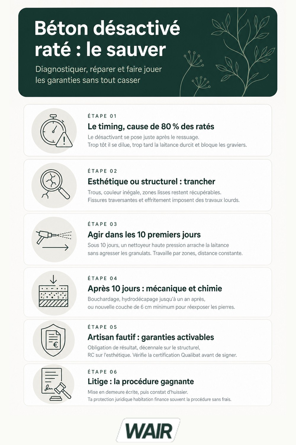 Infographie : béton désactivé raté